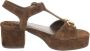 Jeffrey Campbell Glamoureuze Suède Hoge Hak Sandalen Brown Dames - Thumbnail 1