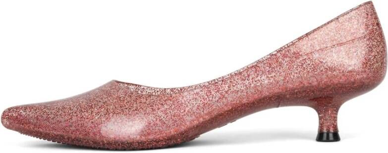 Jeffrey Campbell Iridescent Kitten-Heel Jellies Pink Dames