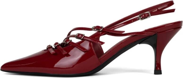 Jeffrey Campbell Rode Patent Zilveren Strappy Pomp Red Dames