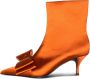 Jeffrey Campbell Roest Satijn Strik Detail Kitten Hak Laars Orange Dames - Thumbnail 1