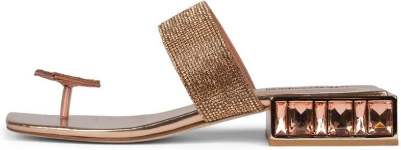 Jeffrey Campbell Rose Gold Juweel Slide Sandaal Combo Pink Dames