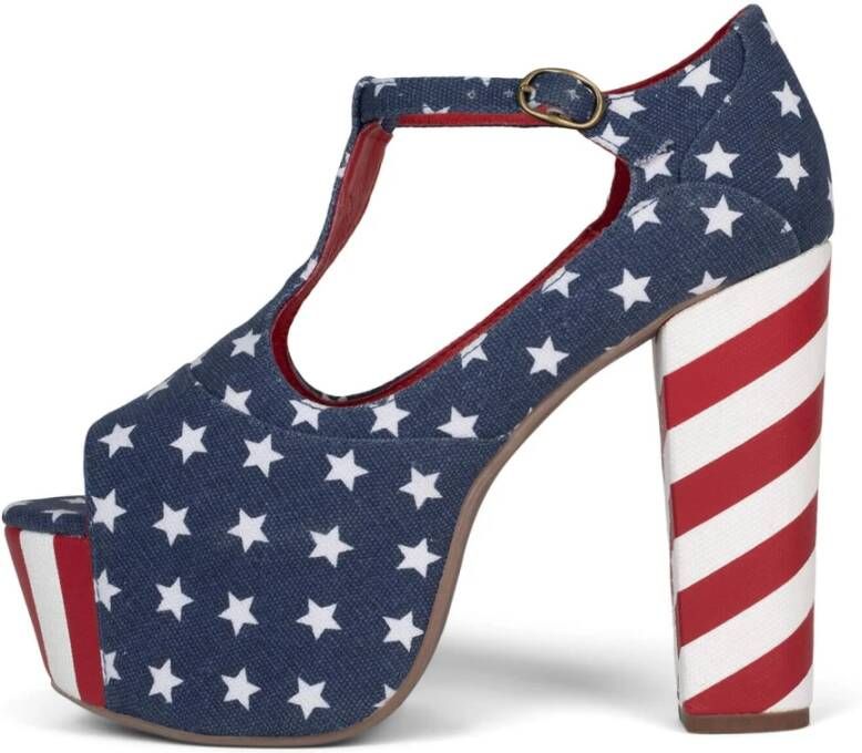 Jeffrey Campbell Sterren en Strepen T-Strap Sandaal Multicolor Dames