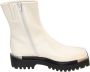 Jeffrey Campbell Witte leren enkellaarzen met middelhoge schacht White Dames - Thumbnail 1