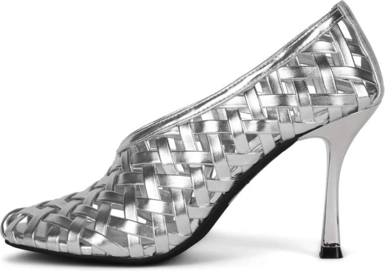 Jeffrey Campbell Zilveren geweven stiletto pump Gray Dames