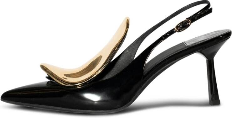 Jeffrey Campbell Zwarte Box Gouden Stiletto Pump Black Dames