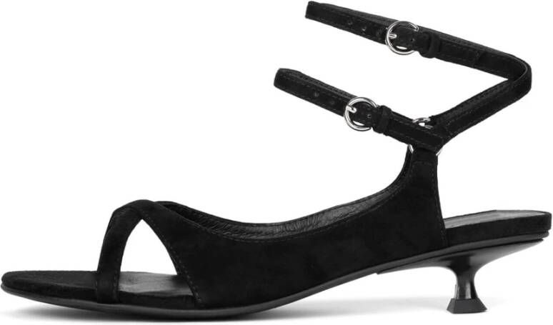 Jeffrey Campbell Zwarte Cross-Band Kitten-Hak Sandaal Black Dames