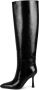 Jeffrey Campbell Zwarte Glanzende Kniehoge Stiletto Laars Black Dames - Thumbnail 1