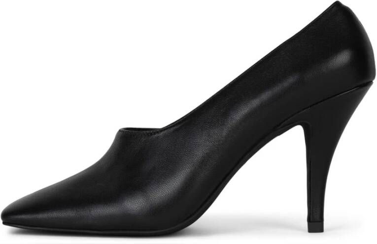 Jeffrey Campbell Zwarte High-Vamp Pomp Leren Hakken Black Dames