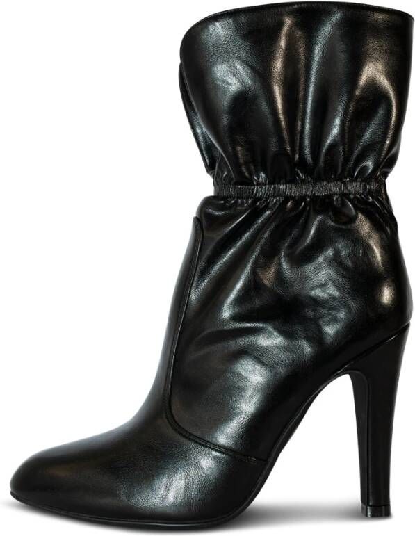 Jeffrey Campbell Zwarte Leren en Stoffen Hakken Schoenen Black Dames