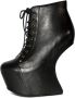 Jeffrey Campbell Zwarte leren sleehak laarzen Black Dames - Thumbnail 1