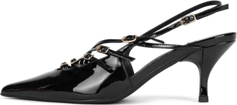 Jeffrey Campbell Zwarte Patent Slingback Pump Black Dames