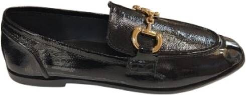 Jeffrey Campbell Zwarte platte loafers met gouden clip Black Dames