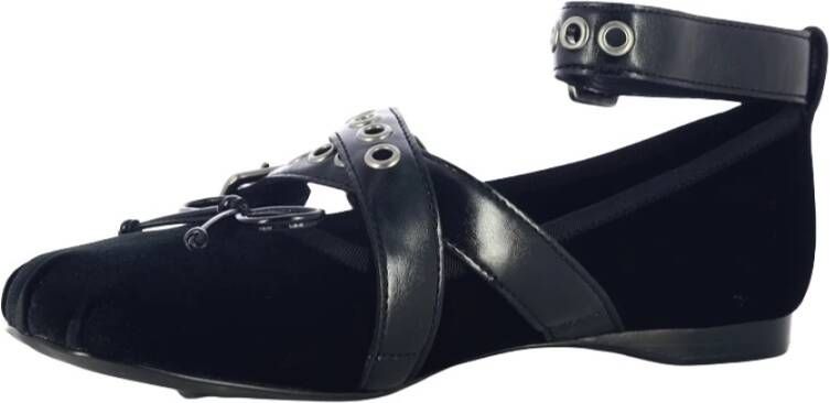 Jeffrey Campbell Zwarte platte schoenen met enkelband Black Dames