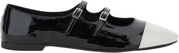 Jeffrey Campbell Zwarte platte schoenen Satine Patent Black Dames