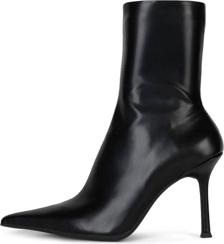 Jeffrey Campbell Zwarte Stiletto Bootie met Puntige Neus Black Dames