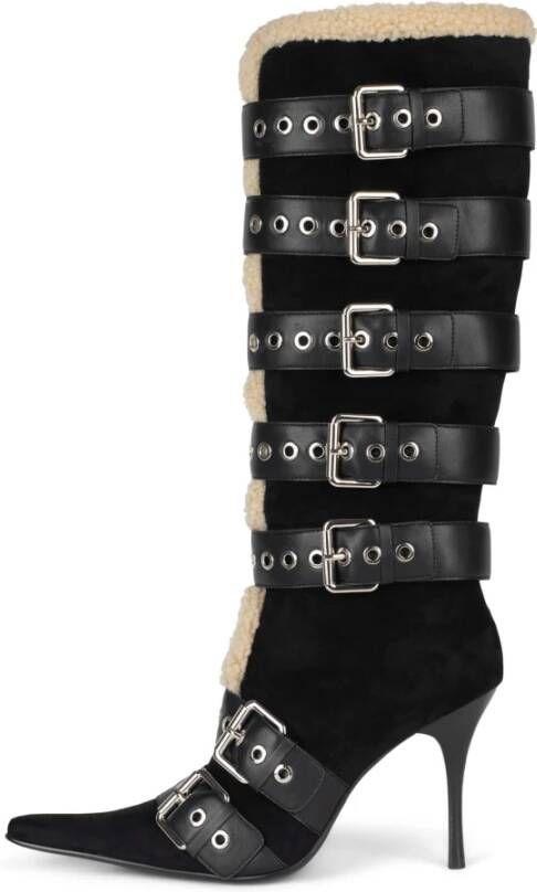 Jeffrey Campbell Zwarte Suède Ritslaars Black Dames