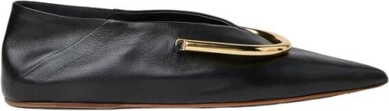 Jil Sander Luxe Leren Puntige Ballerina Flats Black Dames