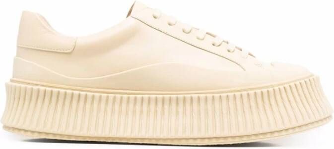 Jil Sander Beige Chunky-Sole Modieuze Trainers Beige Dames