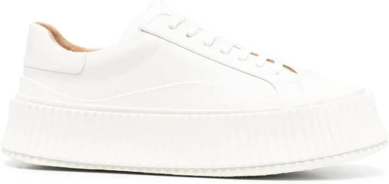 Jil Sander Natuurlijke Agnellato Sneakers Verhoog je stijl White Dames