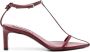 Jil Sander Bordeauxrode Leren Enkelband Sandalen Red Dames - Thumbnail 1