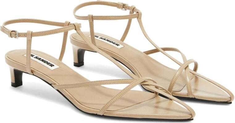 Jil Sander Donkere Sandaal Kooi Stijl Beige Dames