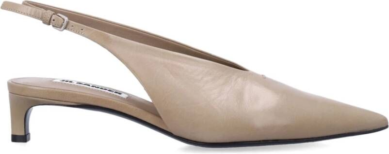 Jil Sander Donkerzand Sling-back Pumps Beige Dames