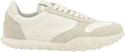 Jil Sander Gestructureerde Platform Sneakers Vetersluiting Stijl Beige Dames