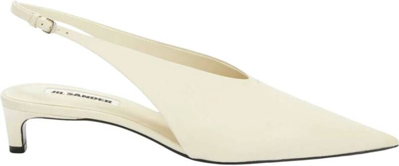 Jil Sander Krijt Slingback Sandalen White Dames