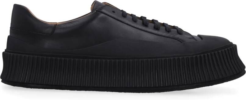 Jil Sander Lage Lambsleren Sneakers Black Heren