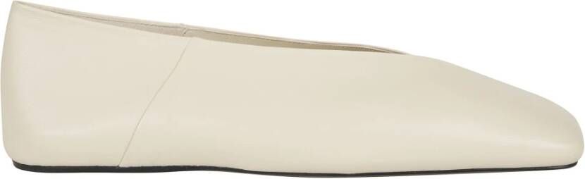 Jil Sander Leren Ballerina Schoenen White Dames