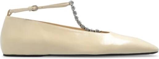 Jil Sander Leren ballerina's Beige Dames