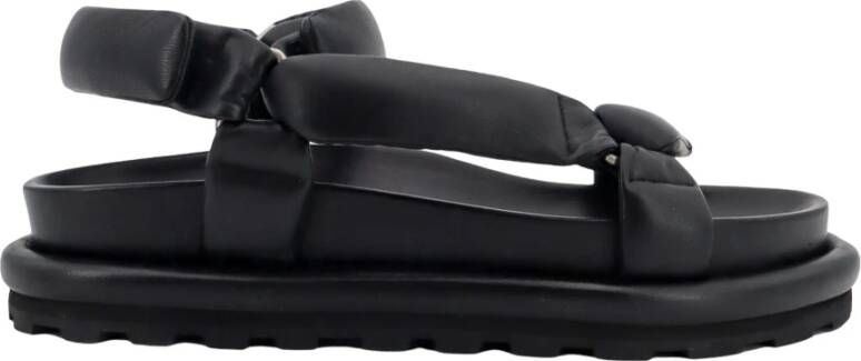 Jil Sander Leren Band Sandalen Black Heren