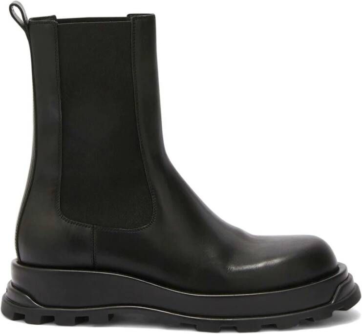 Jil Sander Leren Chelsea Boots met Vibram-buitenzool Black Heren