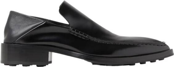 Jil Sander Leren Mocassins met Puntige Neus Black Dames