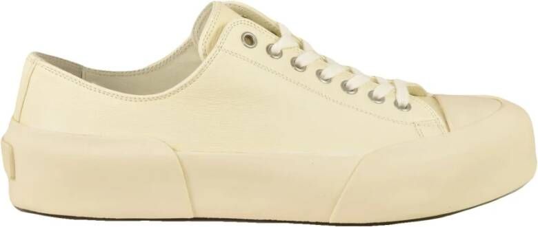 Jil Sander Leren Rubberen Zoolschoenen Beige Dames