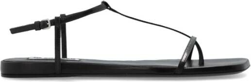 Jil Sander Leren sandalen Black Dames