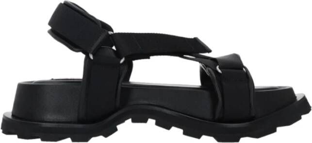 Jil Sander Platte Sandalen Zwart Dames