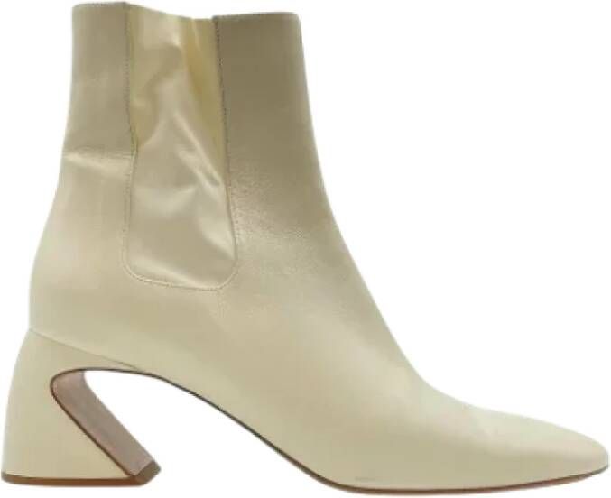 Jil Sander Pre-owned Leather boots Beige Dames