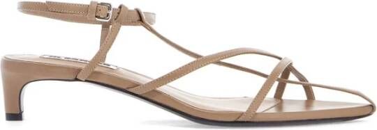 Jil Sander Puntige hoge leren sandalen Beige Dames