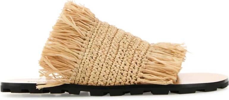 Jil Sander Raffia teenslippers Beige Dames