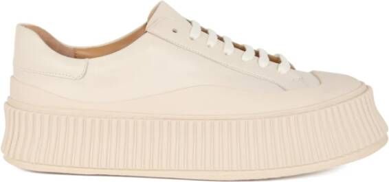 Jil Sander Witte Sneakers Regular Fit Geschikt voor alle temperaturen 100% leer White Dames