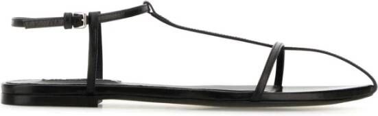 Jil Sander Stijlvolle zwarte leren sandalen Black Dames