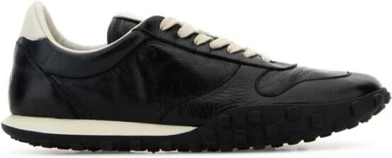 Jil Sander Zwarte Leren Sneakers voor Mannen Black Heren