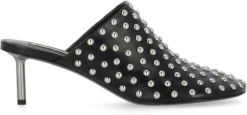 Jil Sander Studded Zwarte Leren Sandalen Black Dames