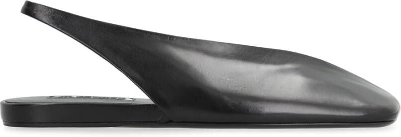 Jil Sander Slingback Balletschoenen met vierkante neus Black Dames