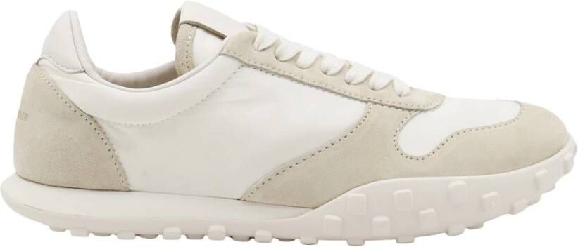 Jil Sander Witte Beige Sneakers Suède Leer Katoen Beige Heren