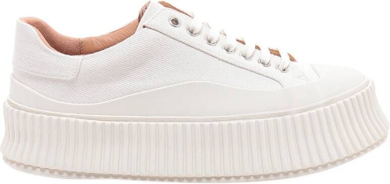 Jil Sander Witte Canvas Sneakers Elegante Stijl White Dames