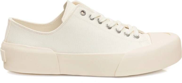 Jil Sander Witte Lage Top Veterschoenen White Dames