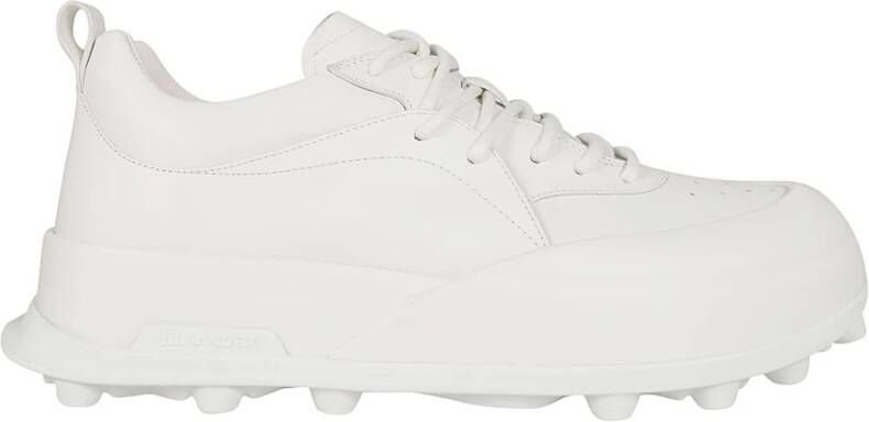 Jil Sander Witte Leren Sneakers Klassieke Stijl White Heren