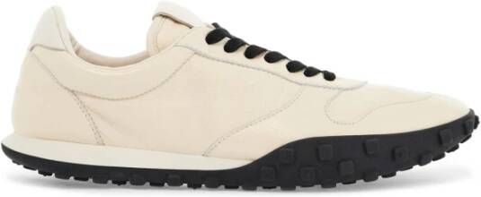 Jil Sander Zachte Deer Leather Moon Sneakers Beige Heren